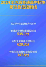 2024年济源中招最低录取控制线公布