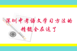 深圳中考语文学习方法的精髓全在这了